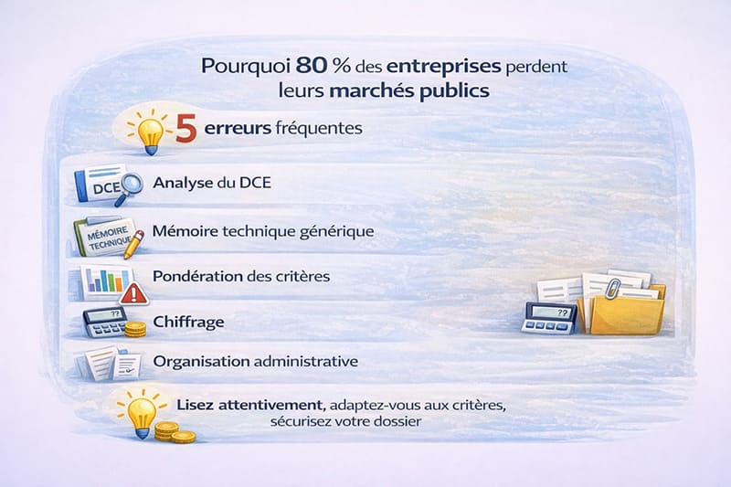Pourquoi 80 % des entreprises perdent leurs marchés publics (et comment éviter ces erreurs)